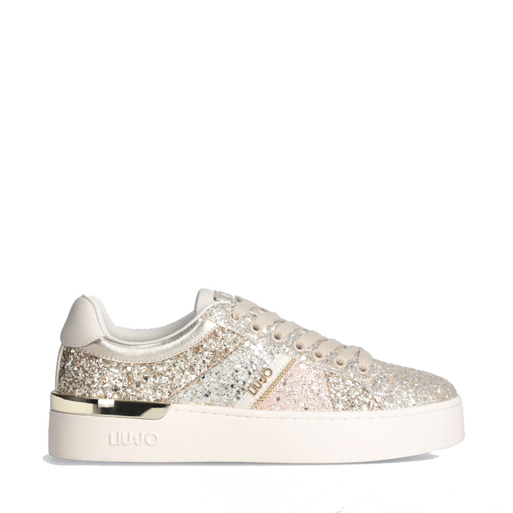 Scarpe Donna LIU JO Silvia 105 Sneakers in Glitter color Sabbia