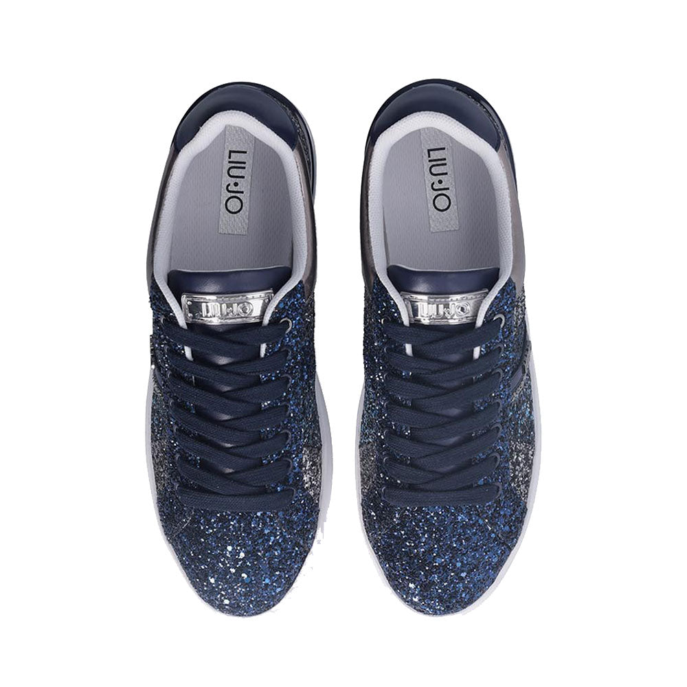 Scarpe Donna LIU JO Silvia 105 Sneakers in Glitter Blu