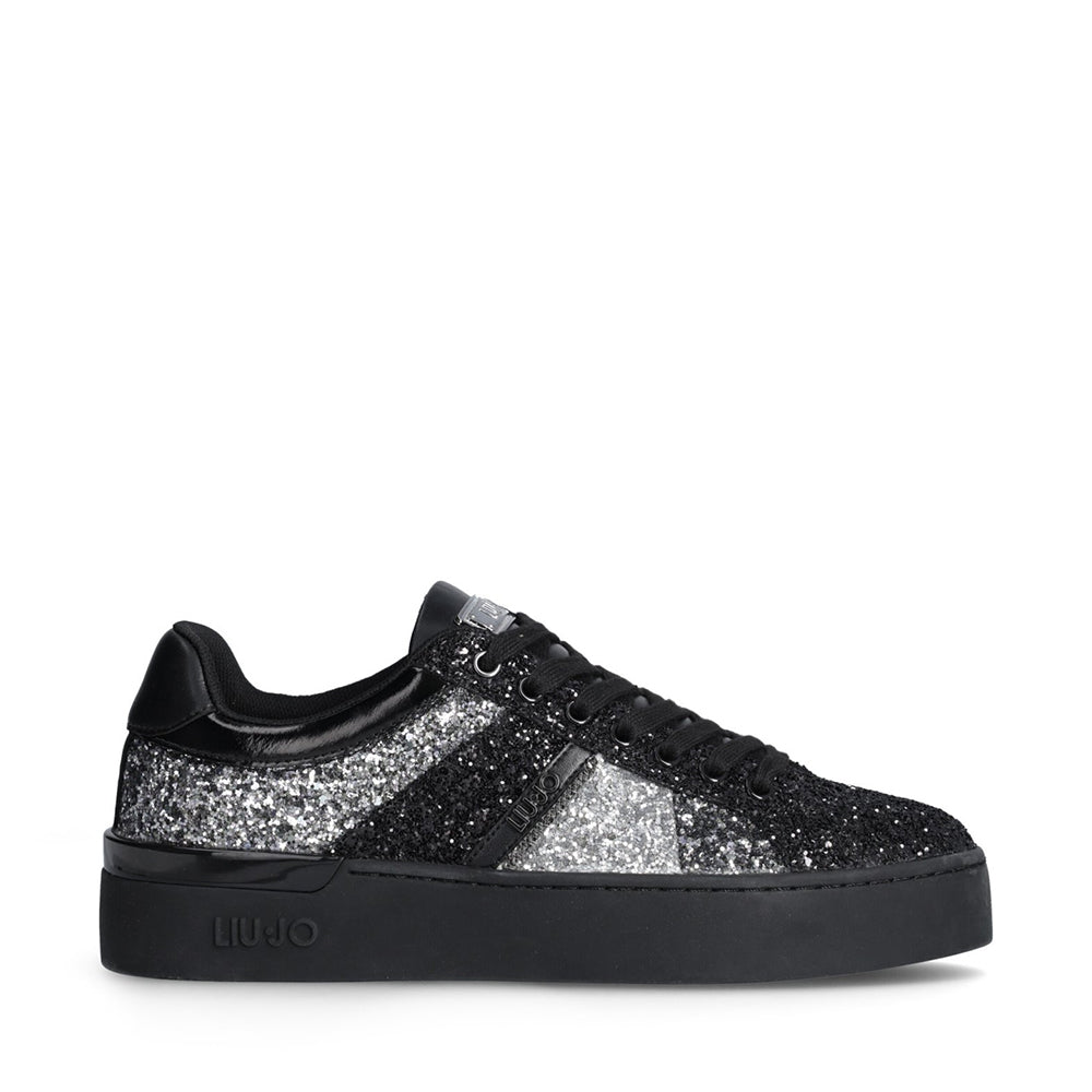 Scarpe Donna LIU JO Silvia 105 Sneakers in Glitter Black