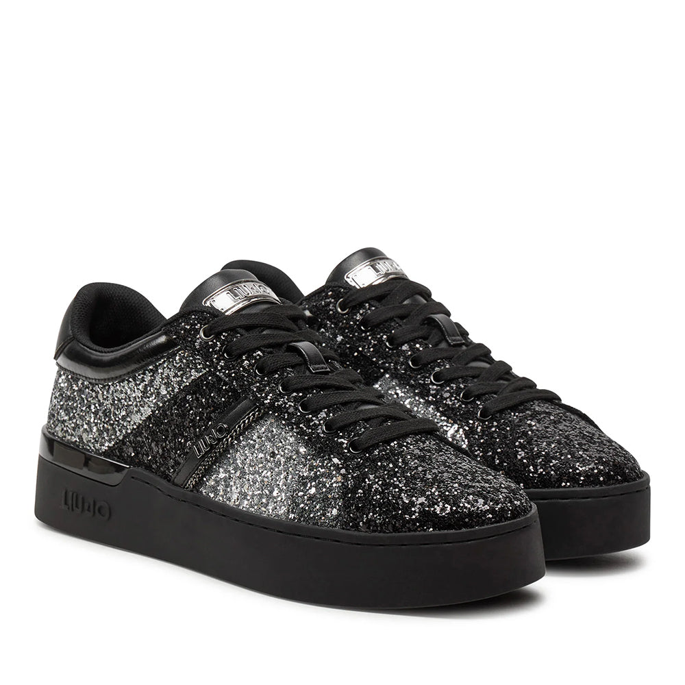 Scarpe Donna LIU JO Silvia 105 Sneakers in Glitter Black