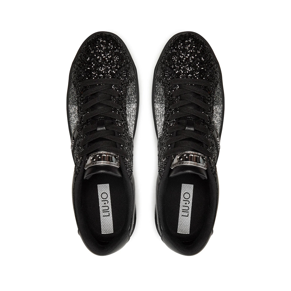 Scarpe Donna LIU JO Silvia 105 Sneakers in Glitter Black