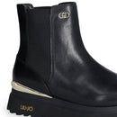 Sneakers Alte Donna LIU JO Maxi Wonder 95 in Tessuto Stretch e Suede Nero