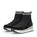 Sock Sneakers Donna LIU JO Maxi Wonder 93 in Tessuto Stretch e Suede Nero