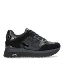 Sneakers Platform Donna LIU JO Maxi Wonder 91 in Suede Nylon e Vernice Nero