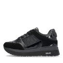 Sneakers Platform Donna LIU JO Maxi Wonder 91 in Suede Nylon e Vernice Nero