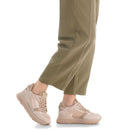 Sneakers Platform Donna LIU JO Maxi Wonder 91 in Suede Nylon e Vernice Beige