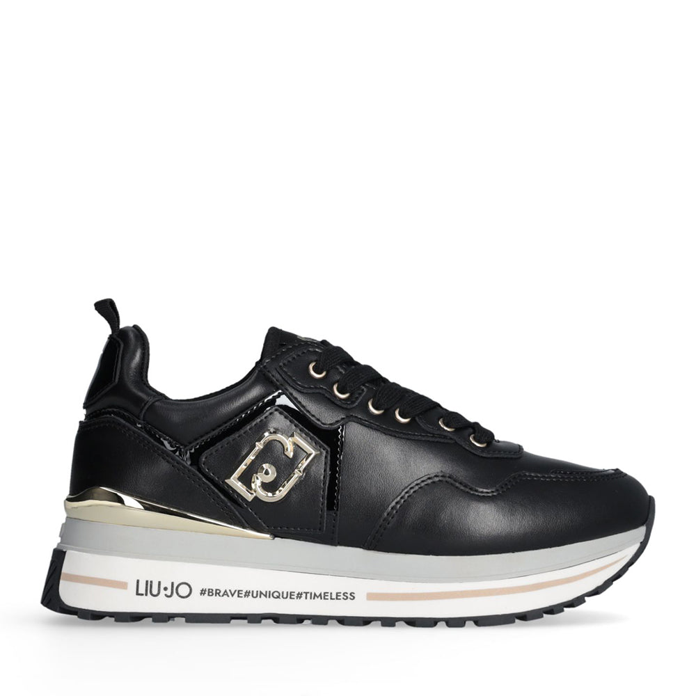 Sneakers Platform Donna LIU JO Maxi Wonder 01 in Pelle Nera