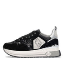 Sneakers Platform Donna LIU JO Maxi Wonder 01 in Suede e Paillettes Nero