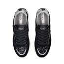 Sneakers Platform Donna LIU JO Maxi Wonder 01 in Suede e Paillettes Nero