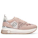 Sneakers Platform Donna LIU JO Maxi Wonder 01 in Suede e Paillettes Nude