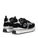 Sneakers Platform Donna LIU JO Maxi Wonder 01 in Suede Nero e Inserti Laminati Silver