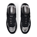 Sneakers Platform Donna LIU JO Maxi Wonder 01 in Suede Nero e Inserti Laminati Silver