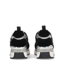 Sneakers Platform Donna LIU JO Maxi Wonder 01 in Suede Nero e Inserti Laminati Silver