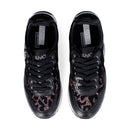 Sneakers Platform Donna LIU JO Maxi Wonder 01 in Pelle Suede e Inserti Glitter Animalier Black Rose