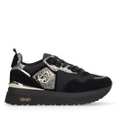 Sneakers Platform Donna LIU JO Maxi Wonder 01 in Suede e Mesh con Stampa Pitone Black