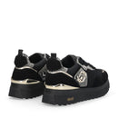Sneakers Platform Donna LIU JO Maxi Wonder 01 in Suede e Mesh con Stampa Pitone Black