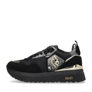Sneakers Platform Donna LIU JO Maxi Wonder 01 in Suede e Mesh con Stampa Pitone Black