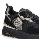 Sneakers Platform Donna LIU JO Maxi Wonder 01 in Suede e Mesh con Stampa Pitone Black