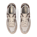 LIU JO Maxi Wonder 01 Damen Plateau-Sneaker aus Wildleder und Mesh mit Python-Print in Seil und Braun