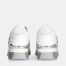 Sneakers Platform Donna LIU JO Maxi Wonder 01 in Pelle e Brighty Mesh Bianco
