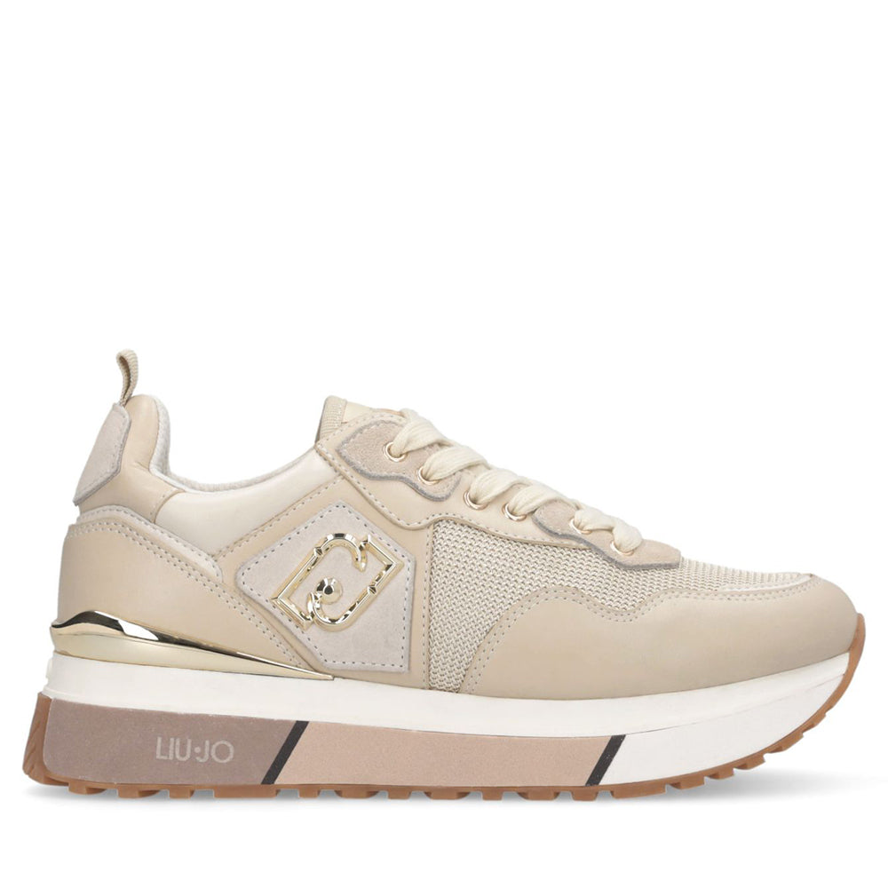 Sneakers Platform Donna LIU JO Maxi Wonder 01 in Pelle e Brighty Mesh color Corda