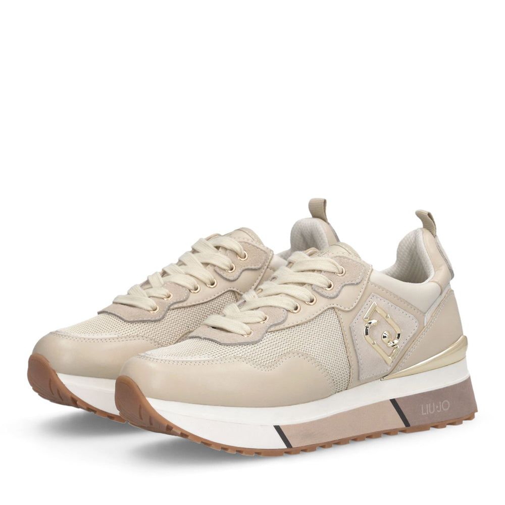 Women's Rope-Coloured Leather and Brighty Mesh Platform Sneakers LIU JO Maxi Wonder 01