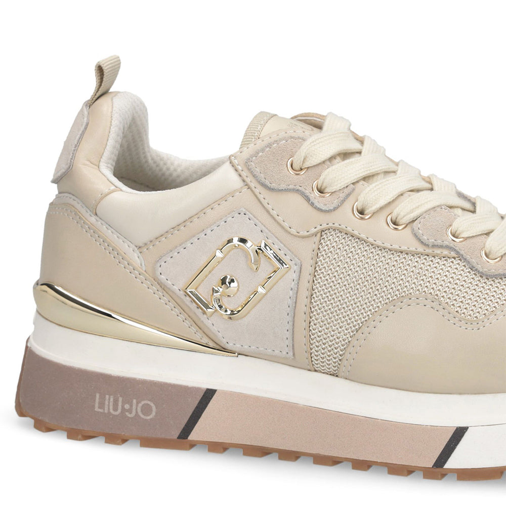 Women's Rope-Coloured Leather and Brighty Mesh Platform Sneakers LIU JO Maxi Wonder 01