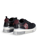 Sneakers Platform Donna LIU JO Maxi Wonder 01 in Pelle Nera e Brighty Mesh Cremisi