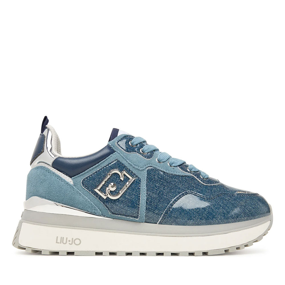 Sneakers Platform Donna LIU JO Maxi Wonder 01 in Suede e Denim