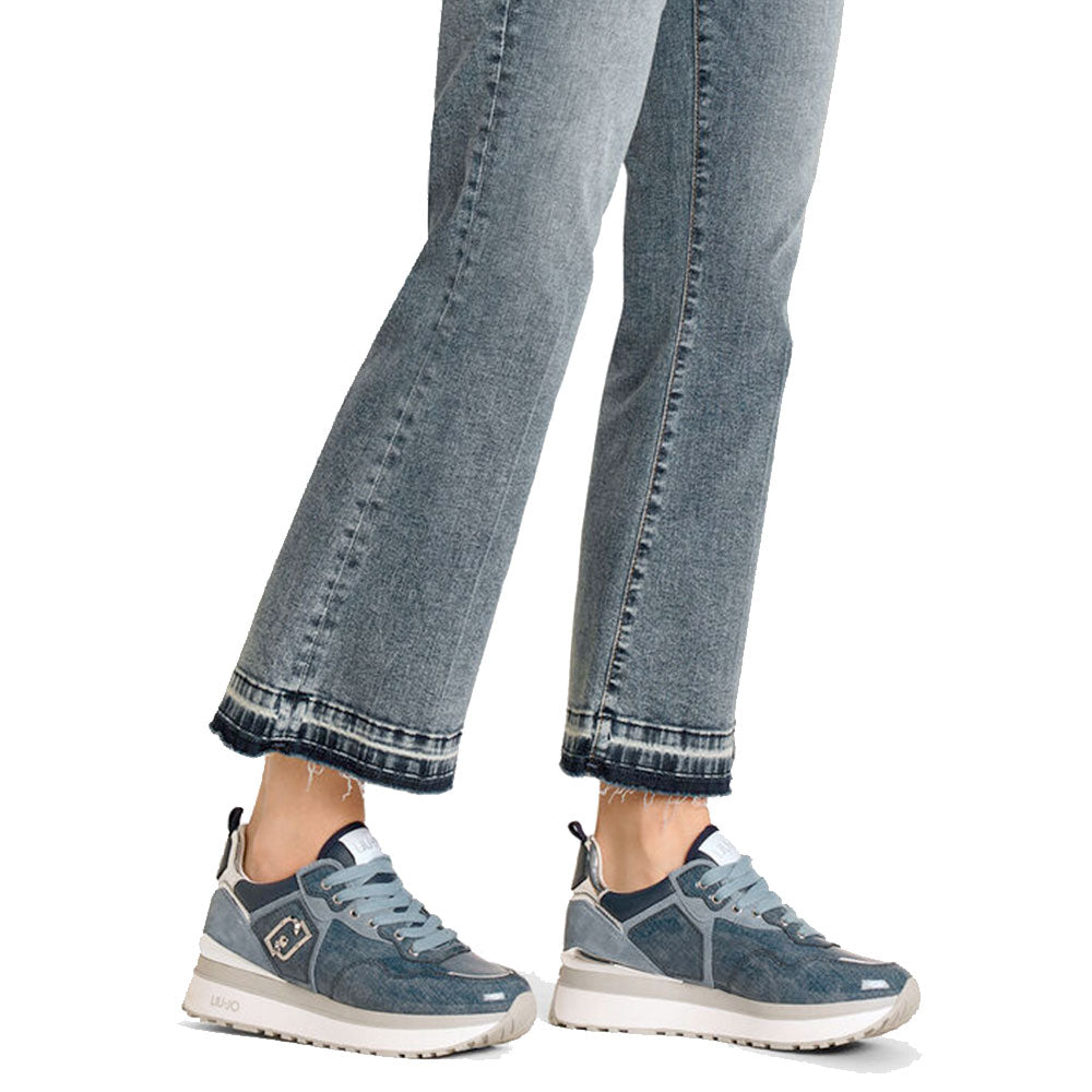 Sneakers Platform Donna LIU JO Maxi Wonder 01 in Suede e Denim