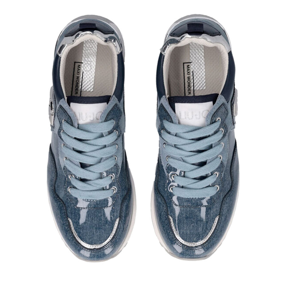 Sneakers Platform Donna LIU JO Maxi Wonder 01 in Suede e Denim