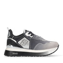Sneakers Platform Donna LIU JO Maxi Wonder 01 in Raso Sfumato e Strass Black e White