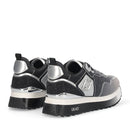 Sneakers Platform Donna LIU JO Maxi Wonder 01 in Raso Sfumato e Strass Black e White
