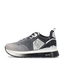 Sneakers Platform Donna LIU JO Maxi Wonder 01 in Raso Sfumato e Strass Black e White