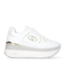 Sneakers Super Platform Donna LIU JO Maxi Wonder Plus 01 in Pelle Bianca