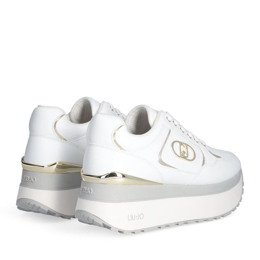 Sneakers Super Platform Donna LIU JO Maxi Wonder Plus 01 in Pelle Bianca