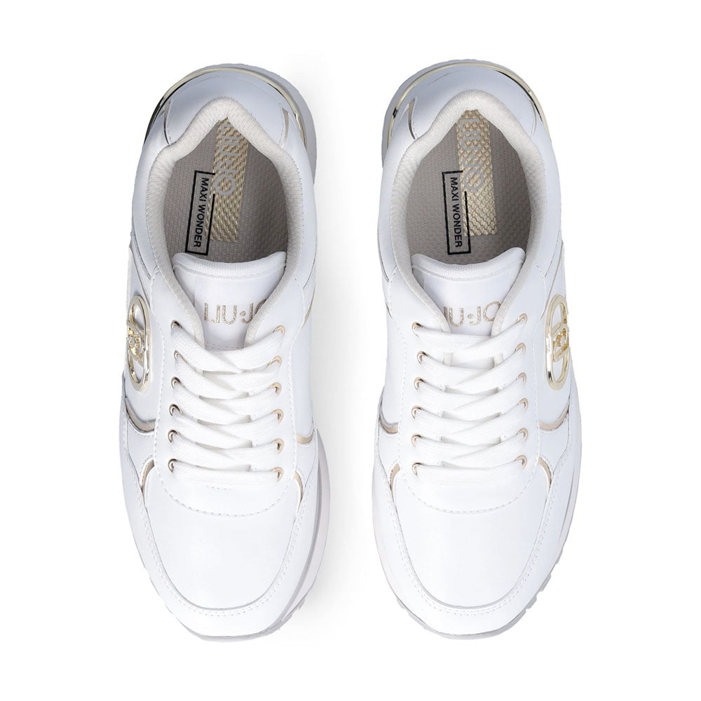 Sneakers Super Platform Donna LIU JO Maxi Wonder Plus 01 in Pelle Bianca