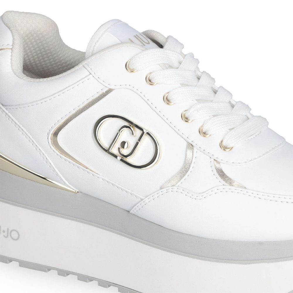 Sneakers Super Platform Donna LIU JO Maxi Wonder Plus 01 in Pelle Bianca