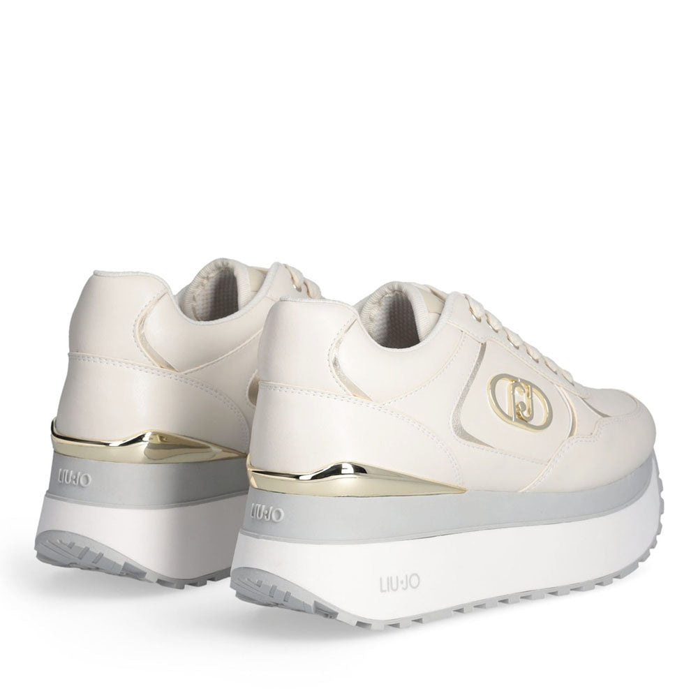 Sneakers Super Platform Donna LIU JO Maxi Wonder Plus 01 in Pelle color Latte