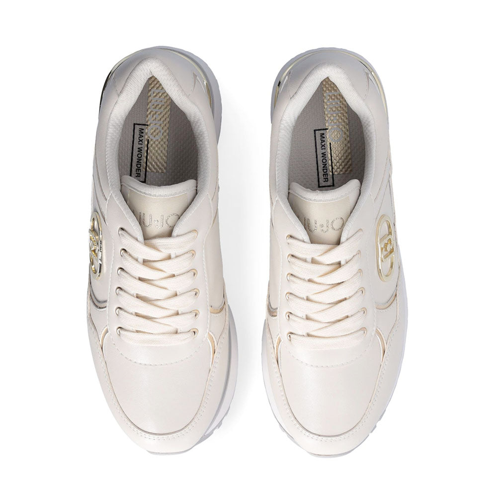 Sneakers Super Platform Donna LIU JO Maxi Wonder Plus 01 in Pelle color Latte