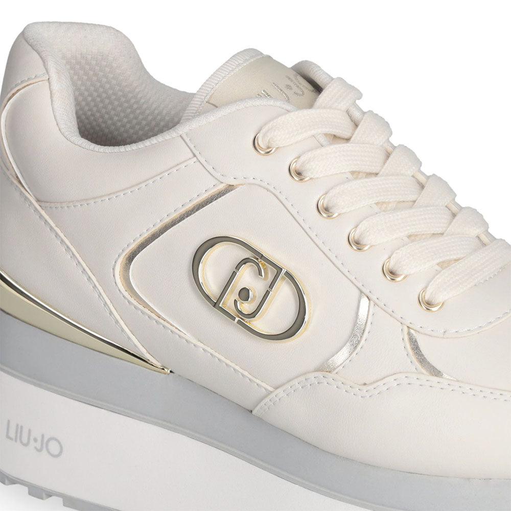 Sneakers Super Platform Donna LIU JO Maxi Wonder Plus 01 in Pelle color Latte