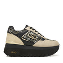 Sneakers Super Platform Donna LIU JO Maxi Wonder Plus 01 in Pelle Suede e Tessuto Rope Black