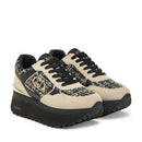 Sneakers Super Platform Donna LIU JO Maxi Wonder Plus 01 in Pelle Suede e Tessuto Rope Black