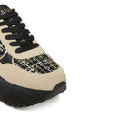 Sneakers Super Platform Donna LIU JO Maxi Wonder Plus 01 in Pelle Suede e Tessuto Rope Black