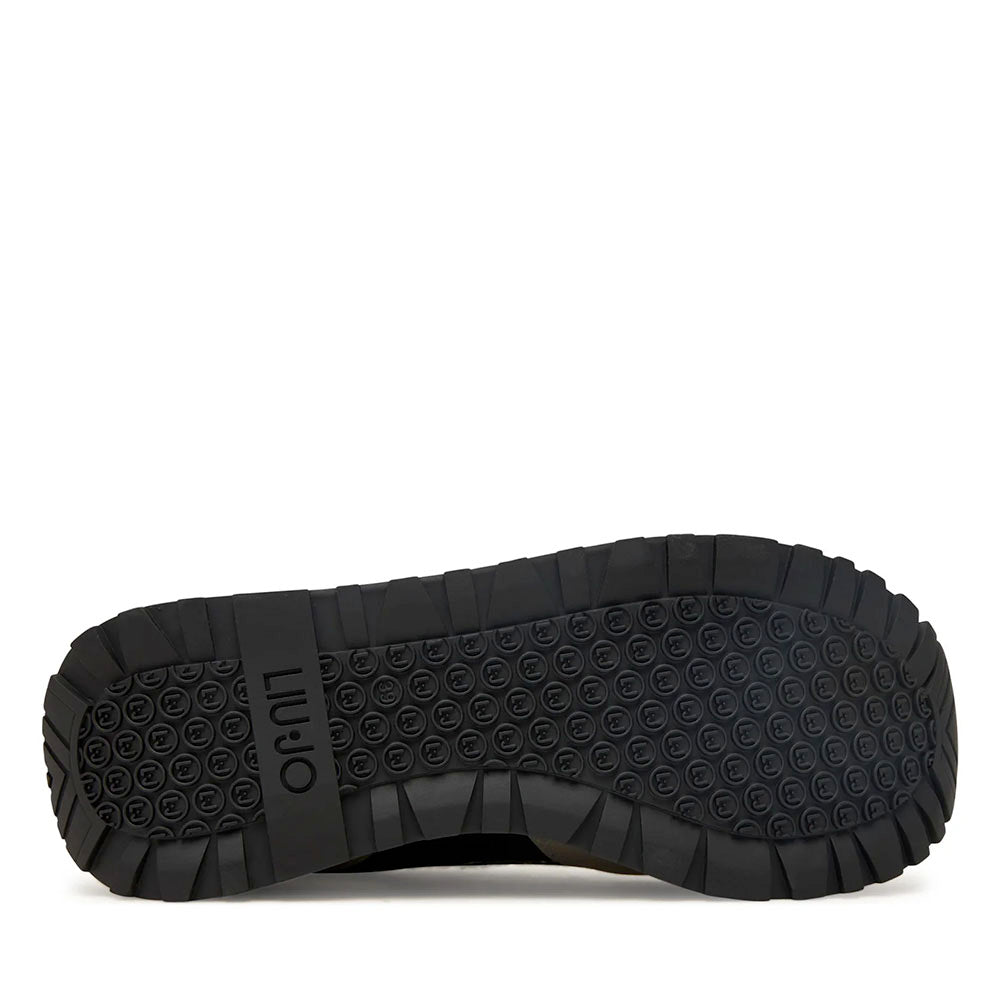 Sneakers Super Platform Donna LIU JO Maxi Wonder Plus 01 in Pelle Suede e Tessuto Rope Black