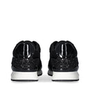 Sneakers Running LIU JO Maxi Wonder Low 02 in Glitter Mesh e Suede Nero