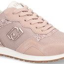 Sneakers Running LIU JO Maxi Wonder Low 02 in Glitter Mesh e Suede Nude
