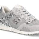 Sneakers Running LIU JO Maxi Wonder Low 02 in Glitter Mesh e Suede Loft Silver