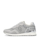 Sneakers Running LIU JO Maxi Wonder Low 02 in Glitter Mesh e Suede Loft Silver