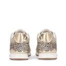 Sneakers Running LIU JO Maxi Wonder Low 02 in Glitter Mesh e Suede Corda Light Gold